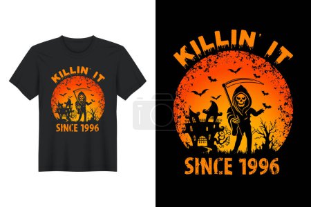 Ilustración de Killin' It Since 1996, Halloween T Shirt Design - Imagen libre de derechos