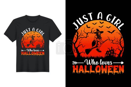 Ilustración de Solo una chica que ama Halloween, diseño de camisetas de Halloween - Imagen libre de derechos