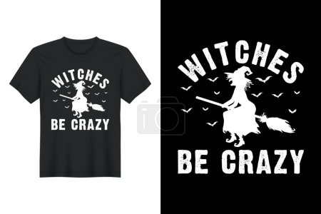 Ilustración de Las brujas se vuelven locas, diseño de camisetas de Halloween - Imagen libre de derechos