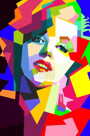 Ilustración de Vector colorido geométrico del arte pop del icono de Marilyn Monroe Hollywood - Imagen libre de derechos
