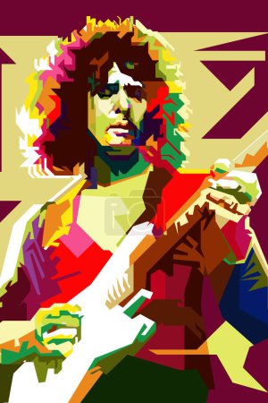 Ritchie Blackmore Deep Purple Guitarist Pop Art WPAP Vector