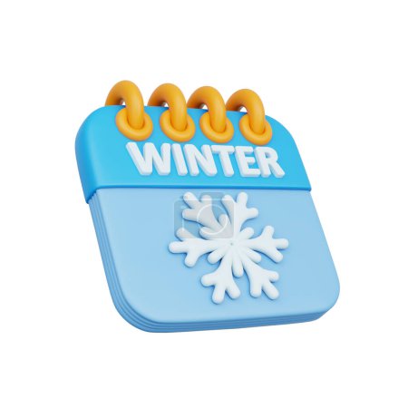 Foto de Calendario de invierno, Vacaciones de invierno, 3d rendering. - Imagen libre de derechos