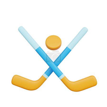 Foto de Palo de hockey sobre hielo, Deportes de invierno, 3d renderizado. - Imagen libre de derechos