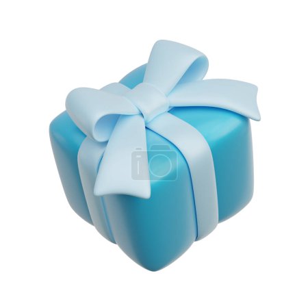 Téléchargez les photos : Coffret cadeau bleu 3D, révélation du genre bébé, C'est un garçon, fête d'anniversaire, rendu 3d. - en image libre de droit
