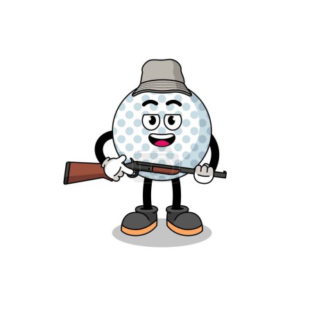 Téléchargez les photos : Dessin animé Illustration du chasseur de balles de golf, character design - en image libre de droit