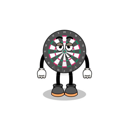 Illustration for Dart board cartoon couple with shy pose , character design - Royalty Free Image