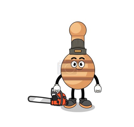 Ilustración de Dibujos animados de ilustración de salón de miel como leñador, diseño de personajes - Imagen libre de derechos