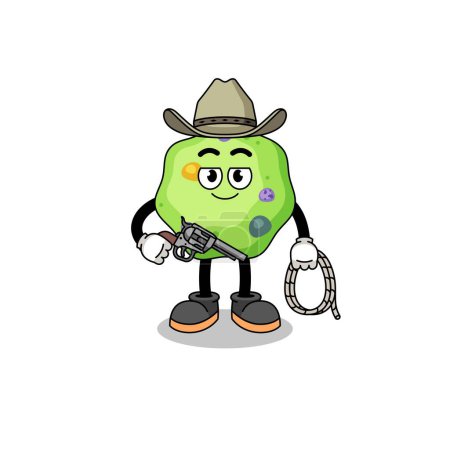 Illustration for Character mascot of amoeba as a cowboy , character design - Royalty Free Image