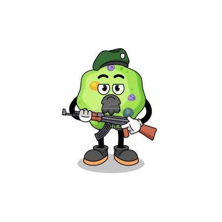 Illustration for Character cartoon of amoeba as a special force , character design - Royalty Free Image