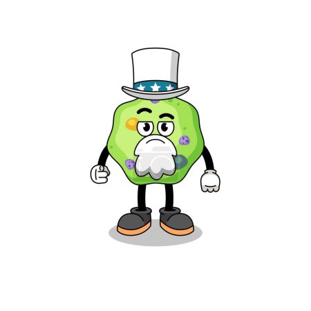Illustration for Illustration of amoeba cartoon with i want you gesture , character design - Royalty Free Image
