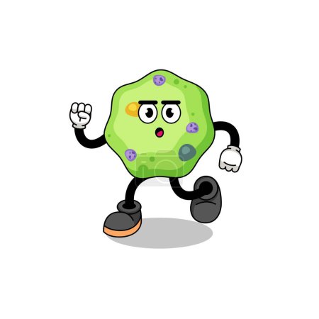 Illustration for Running amoeba mascot illustration , character design - Royalty Free Image