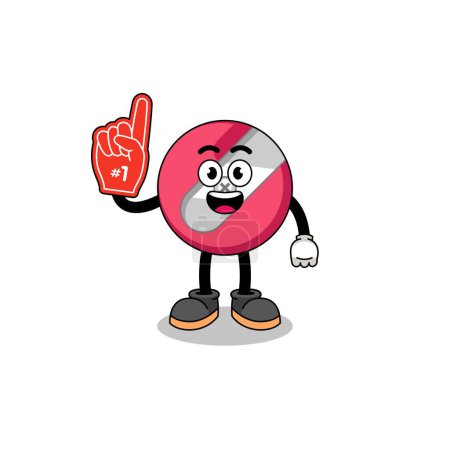 Illustration for F pencil sharpener number 1 fans Cartoon mascot o - Royalty Free Image