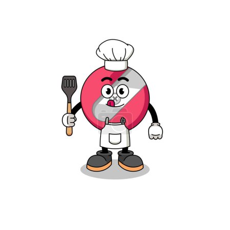 Illustration for Ion of pencil sharpener chef Mascot of pencil - Royalty Free Image