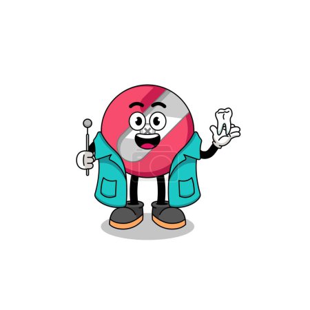 Illustration for Pencil sharpener mascot as a dentist Illustration of - Royalty Free Image