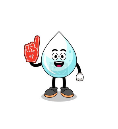 Illustration for Cartoon mascot of milk drop number 1 fans , character design - Royalty Free Image