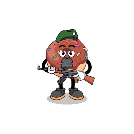 Téléchargez les photos : Personnage dessin animé de donuts comme une force spéciale, character design - en image libre de droit