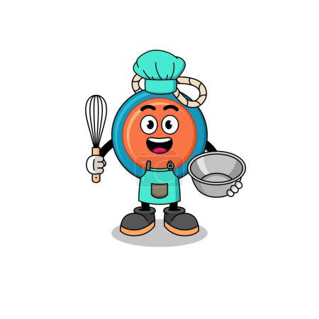 Illustration for Illustration of yoyo as a bakery chef , character design - Royalty Free Image
