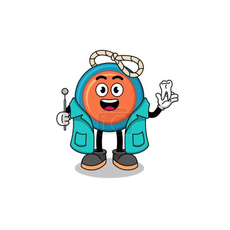 Illustration for Illustration of yoyo mascot as a dentist , character design - Royalty Free Image