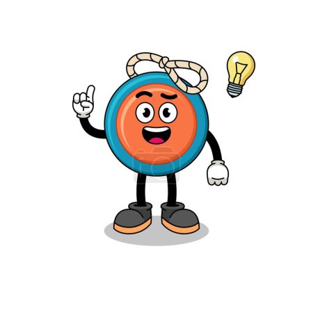 Illustration for Yoyo cartoon with get an idea pose , character design - Royalty Free Image