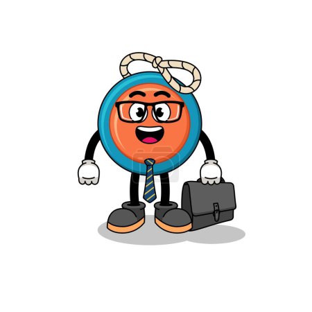 Illustration for Yoyo mascot as a businessman , character design - Royalty Free Image