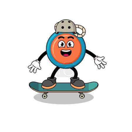 Illustration for Yoyo mascot playing a skateboard , character design - Royalty Free Image