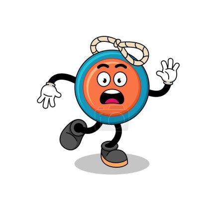 Illustration for Slipping yoyo mascot illustration , character design - Royalty Free Image