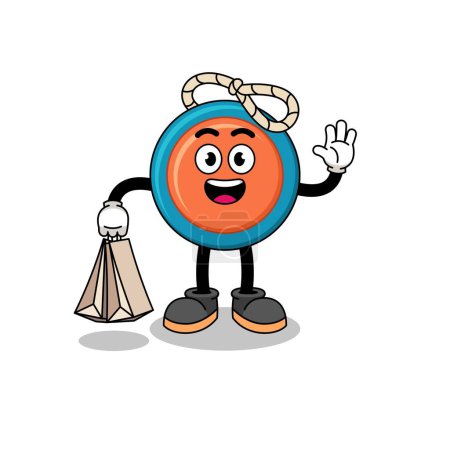 Illustration for Cartoon of yoyo shopping , character design - Royalty Free Image