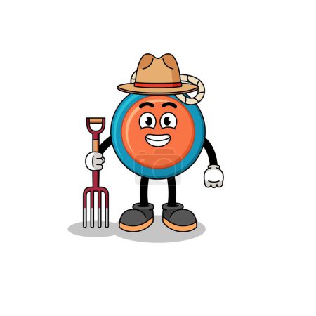 Illustration for Cartoon mascot of yoyo farmer , character design - Royalty Free Image
