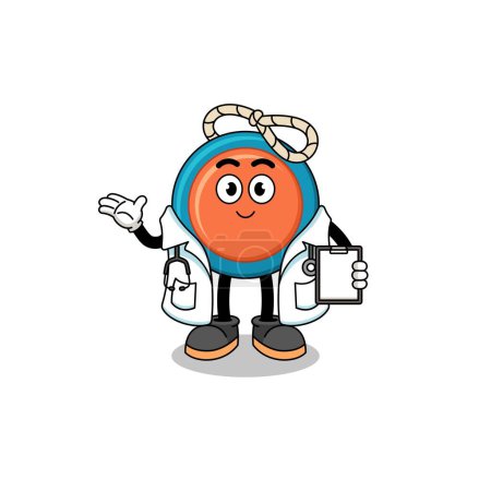 Illustration for Cartoon mascot of yoyo doctor , character design - Royalty Free Image