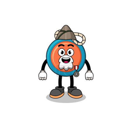 Illustration for Character cartoon of yoyo as a veteran , character design - Royalty Free Image