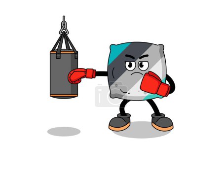 Illustration for Illustration of throw pillow boxer , character design - Royalty Free Image