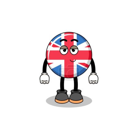 Illustration for United kingdom flag cartoon couple with shy pose , character design - Royalty Free Image