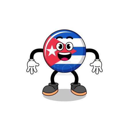 Illustration for Cuba flag cartoon with surprised gesture , character design - Royalty Free Image