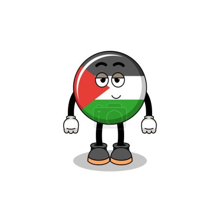Illustration for Palestine flag cartoon couple with shy pose , character design - Royalty Free Image