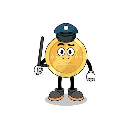 Illustration for Cartoon Illustration of australian dollar police , character design - Royalty Free Image
