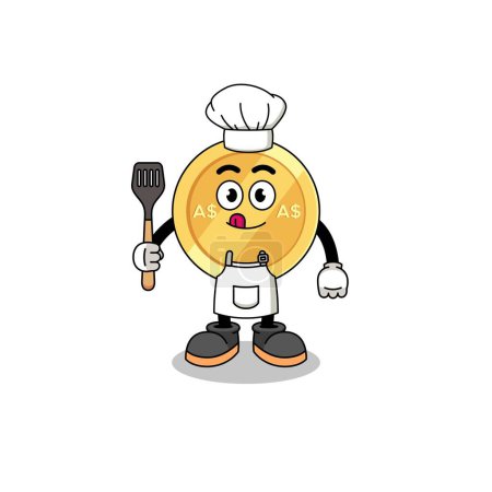 Illustration for Mascot Illustration of australian dollar chef , character design - Royalty Free Image