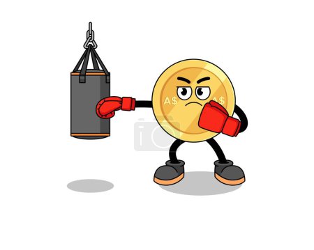 Illustration for Illustration of australian dollar boxer , character design - Royalty Free Image