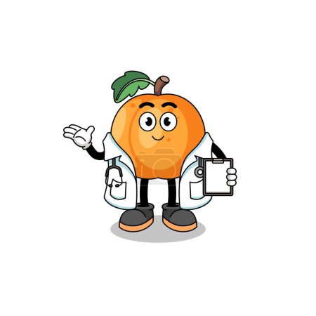 Téléchargez les photos : Mascotte de dessin animé de docteur abricot, character design - en image libre de droit