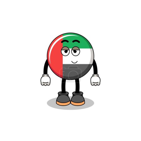 Illustration for UAE flag cartoon couple with shy pose , character design - Royalty Free Image
