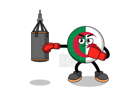 Ilustración de Ilustración de algeria flag boxer, diseño de personajes - Imagen libre de derechos