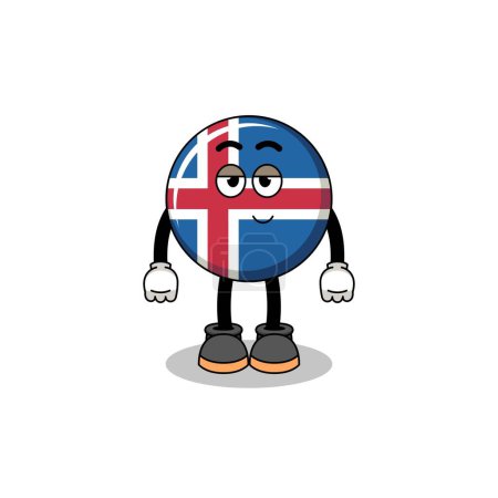 Illustration for Iceland flag cartoon couple with shy pose , character design - Royalty Free Image