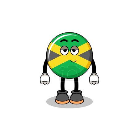Illustration for Jamaica flag cartoon couple with shy pose , character design - Royalty Free Image
