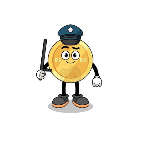 Illustration for Cartoon Illustration of brazilian real police , character design - Royalty Free Image