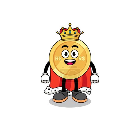 Illustration for Mascot Illustration of brazilian real king , character design - Royalty Free Image