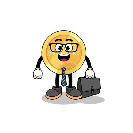 Illustration for Brazilian real mascot as a businessman , character design - Royalty Free Image