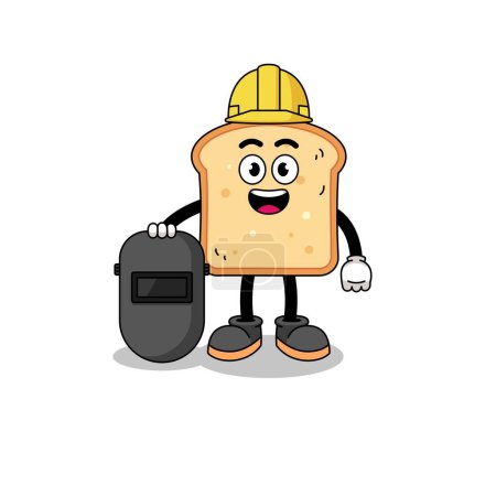 Téléchargez les photos : Mascotte de pain comme soudeur, character design - en image libre de droit