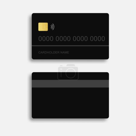 Téléchargez les illustrations : Debit or credit cards mockup on white background. Vector illustration. EPS 10. - en licence libre de droit