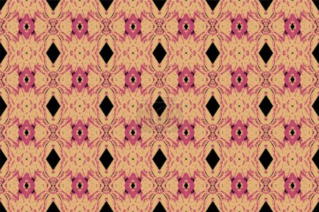 Illustration for Abstract seamless patterns, geometric patterns, ikat pattern, tribal patterns, and batik patterns are designed for use in interior, wallpaper, fabric, curtain, carpet, clothing, Batik, satin, silk, paper background, illustrator and Embroidery style. - Royalty Free Image