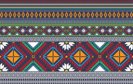 Photo for Geometric ethnic oriental seamless pattern traditional Design for background,carpet,wallpaper,clothing,wrapping,Batik,fabric,Vector,illustration,embroidery style. - Royalty Free Image