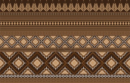 Photo for Ethnic monochrome seamless pattern. Background with Aztec geometric patterns. Print with a tribal theme. Fabric from the Navajo people. Abstract wallpaper in a modern style. Illustration in vector format. Textile design for paper. - Royalty Free Image